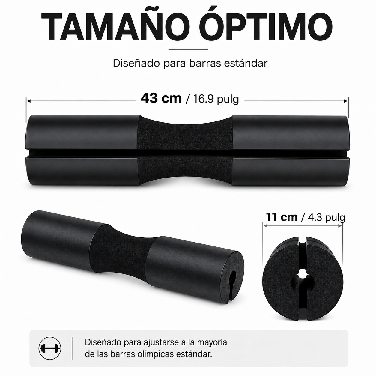 Almohadilla antideslizante para sentadillas con barra